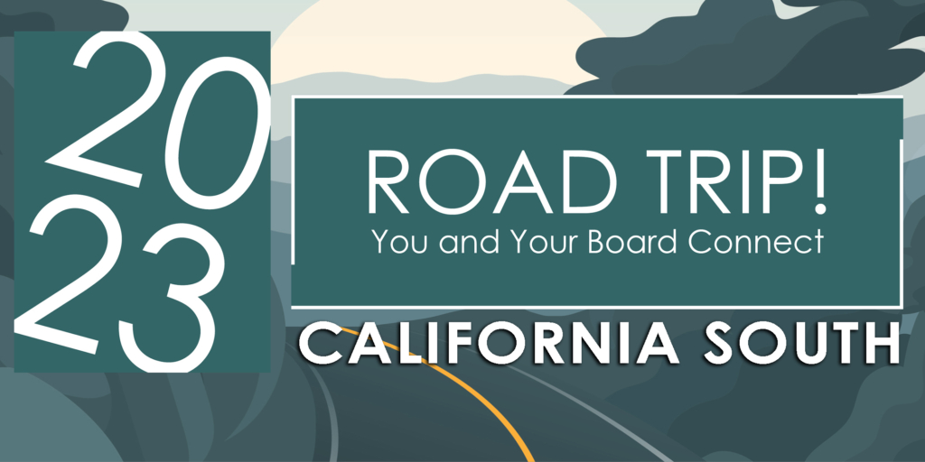 The 2023 Road Trip! You and Your Board Connect destination is California South on Saturday, October 28, 2023