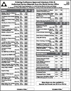 Ordering Conference Approved Literature (CAL) & Authorized Service Materials from the World Service Office